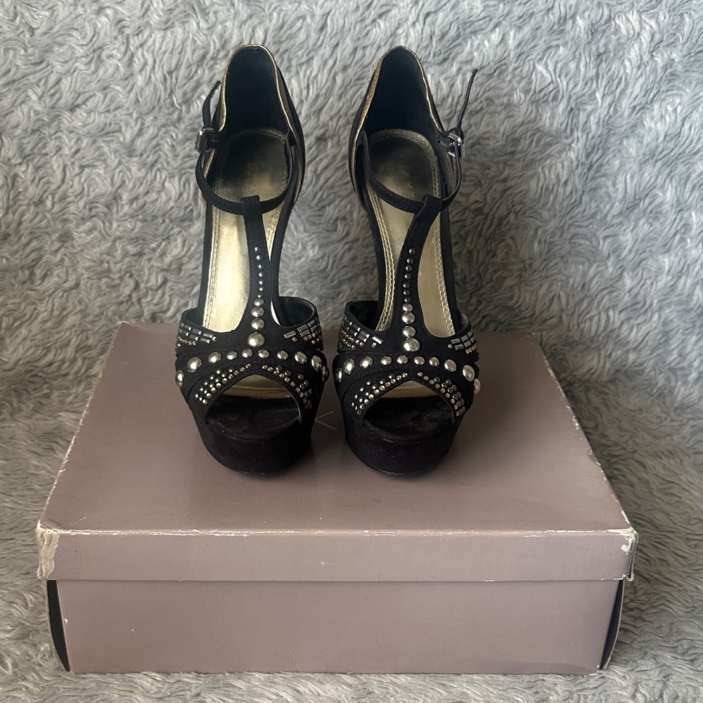 Bakers Black Heels with bedazzled Details